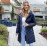Kozy kabát sötétkék – Női átmeneti kabát – Innova Fashion